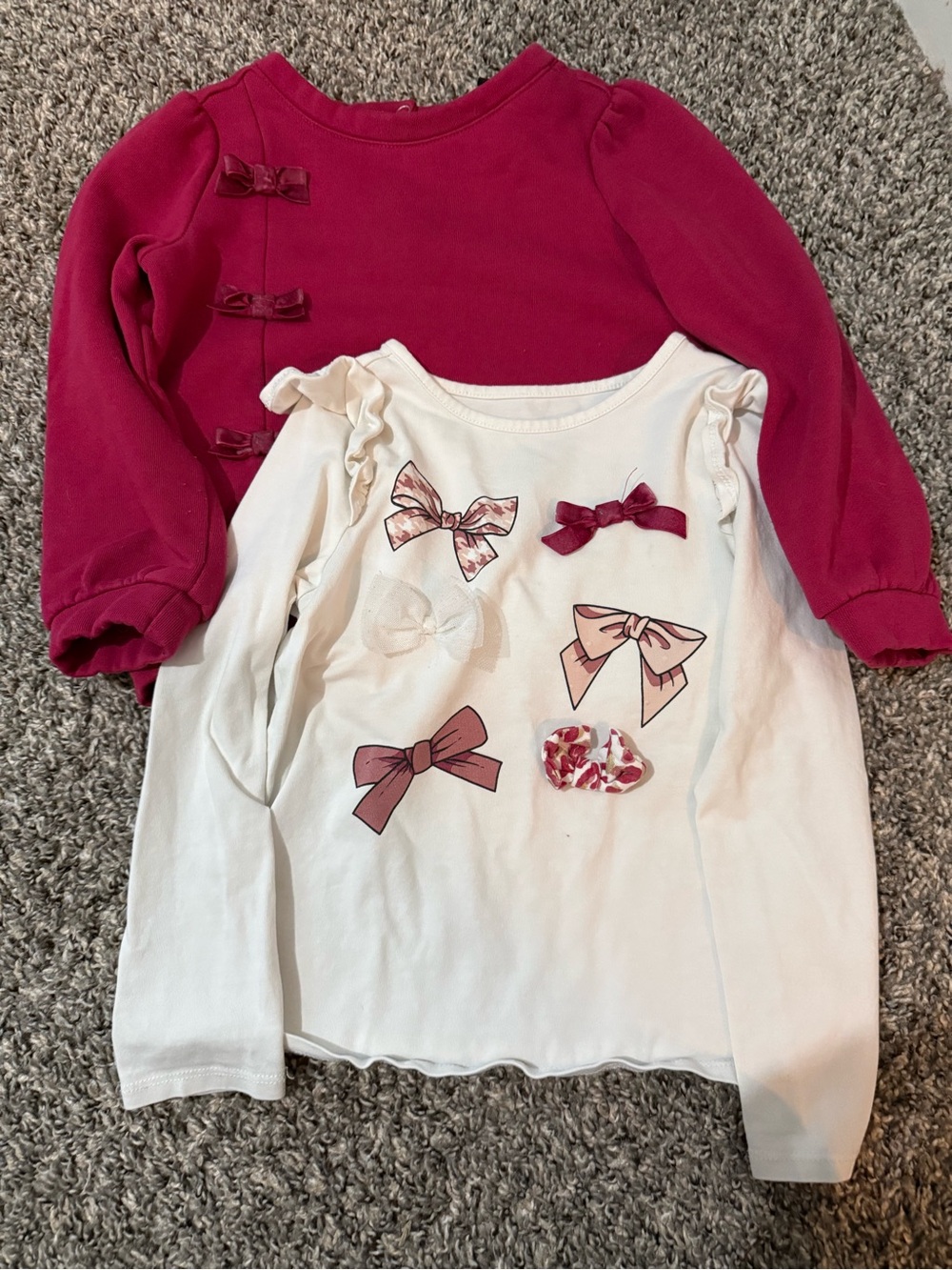 Cynthia Rowley Girls Long Sleeve Bow Top and sweatshirt small 5/6